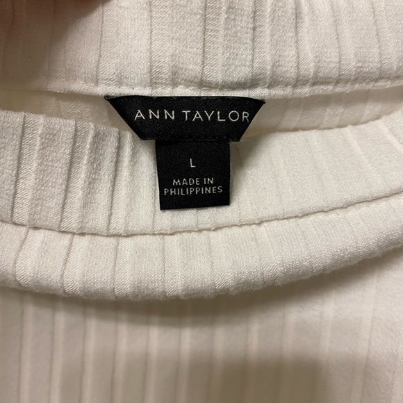 EUC Ann Taylor off the shoulder, ribbed 3/4 sleeve sweater, size large - Picture 3 of 4